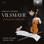 "Johann Joseph Vilsmayr, Partitas for Violin Solo. Davide Facchini, baroque violin." Person mit Geige und Noten.