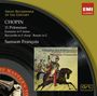 "Chopin, 11 Polonaises, Fantaisie in F minor. Samson François. EMI Classics Logo. Gelbes und schwarzes Design mit Reiterbild."