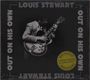 "LOUIS STEWART OUT ON HIS OWN", darunter ein Mann mit Gitarre in schwarz-weiß, gelber Aufkleber: "NEW EDITION".