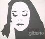 Text: "bebel gilberto". Illustration: Stilisiertes Gesicht einer Frau mit geschlossenen Augen.