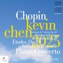 Texte: "Chopin", "Kevin Chen", "2025", "Piano Concerto", "Nocturne in C minor, Op. 48". Blauer Himmel im Hintergrund.