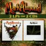 Text: "Mark Almond", "2 LPs on 2 CDs", "73 & TO THE HEART". Es zeigt zwei Albumcover, links mit floralen Motiven, rechts abstrakt.