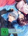 "Seirei Gensouki Spirit Chronicles 2". Junge mit blauen Haaren und Mädchen mit langen braunen Haaren schweben im Wasser.