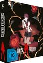 "Corpse Princess", "Shikabane Hime [Kuro]". Illustrierte Figur in Schuluniform vor dunklem Hintergrund mit Rosen. FSK 16.