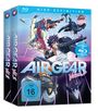 „Air Gear Volume 1“, „FSK ab 16 freigegeben“, „Erstmals auf Blu-ray“. Dynamische Charaktere in Aktionpose.