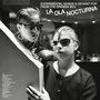 "EXPERIMENTAL SONGS & DEVIANT POP FROM THE SPANISH 80's" und "LA OLA NOCTURNA". Zwei Personen mit Sonnenbrillen.