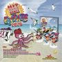 Cover der CD-Kollektion "Hit Mania Dance Estate 2026". Comicartige Tierfiguren am Strand tanzen und feiern.