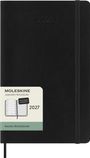 Moleskine 12 Monate Wochen Notizkalender Deutsch 2027, Large/A5, 1 Wo = 1 Seite, rechts linierte Seite, Weicher Einband, Schwarz, Buch