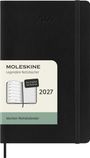 Moleskine 12 Monate Wochen Notizkalender Deutsch 2027, Pocket/A6, 1 Wo = 1 Seite, rechts linierte Seite, Weicher Einband, Schwarz, Buch