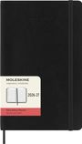Moleskine 18 Monate Tagesnotizkalender 2026/2027, L/A5, 1 Tag = 1 Seite, Weicher Einband, Schwarz, Buch
