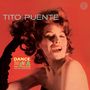Text: "TITO PUENTE", "DANCE MANIA", "TITO PUENTE AND HIS ORCHESTRA". Frau mit roten Haaren und lebhaftem Ausdruck vor rotem Hintergrund.
