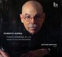 "ROBERTO SIERRA, PIANO SONATAS 13 & 14", Matthew Bengtson. Illustration eines Mannes mit Brille und Glatze.