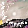 „BAILE ENTERO“ in handgeschriebener Schrift, über einem Berg unter bewölktem Himmel mit rosa Kritzeleien.