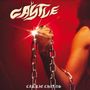 Text: „CASTLE“ und „CARRIE CHAINS“. Ein Arm hält glänzende Ketten vor rotem Hintergrund.