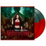 Text: "Within Temptation: The Unforgiving." Illustration: Frau mit rotem Top, finstere Gestalten im Hintergrund, zwei Schallplatten.