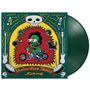 „Voodoo Glow Skulls - Firme“, Illustration: grüne Kreatur auf Fahrrad, umgeben von Skeletten, Explosionseffekte. Vinyl-Platte.