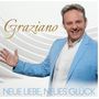 "Graziano. Neue Liebe, neues Glück." Ein Mann in einem blauen Anzug lächelt und breitet die Arme aus.