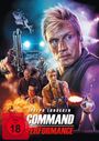 Der Text "DOLPH LUNDGREN COMMAND PERFORMANCE". Illustration mit Action-Szenen, Helikopter, Waffen, Explosionen. FSK 18-Symbol.