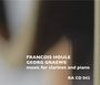 Text: "FRANCOIS HOULE GEORG GRAEWE music for clarinet and piano RA CD 042". Unscharfer, abstrakter Hintergrund.