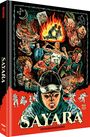 "SAYARA" und "THE 4TH FILM BY CAN EVRENOL". Comic-Stil: Menschen in dramatischen Szenen mit Flammen im Hintergrund.