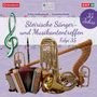 „Steirische Sänger- und Musikantentreffen, Folge 35“. Musikinstrumente vor violettem Hintergrund mit Logos.