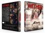 "WITHER" in roter Schrift, bedrohliche Frau mit blutigem Gesicht, abgelegenes Haus in Nebel, drei gruselige Filmszenen.