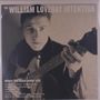 „The William Loveday Intention“ oben, „where the black water slid“ unten. Bild: Person spielt Gitarre, schaut vornüber.