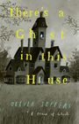 "There's a Ghost in this House" steht in gelber Schrift. Illustration eines alten Hauses mit vielen Fenstern, Gras und Bäumen.