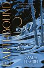 „Earthbound. Saara El-Arifi. The Sunday Times Bestseller.“ Illustration: Winterlandschaft, Bäume, Mond, blauer Himmel.