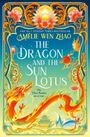 Der Text lautet: "The Dragon and the Sun Lotus. The Three Realms are at war." Goldener Drache und Lotosblüte.