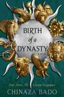 "Birth of a Dynasty." "And Above All, Choose Vengeance." Verschiedene goldene Tierfiguren und Masken auf grünem Hintergrund.
