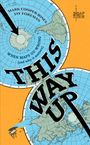 „This Way Up: When Maps Go Wrong (and why it matters).“ Karte in Blau und Orange mit einem Pfeil und einem Schiff.