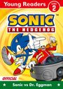 "Young Readers Level 2", "SONIC THE HEDGEHOG". Illustration: Sonic springt, Dr. Eggman in Maschine. Text: "Sonic vs Dr. Eggman".