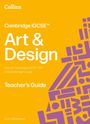 Text: "Cambridge IGCSE™ Art & Design Teacher's Guide." Gelber Hintergrund, violette geometrische Formen rechts.