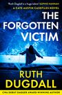 „The Forgotten Victim“ von Ruth Dugdall. Blau beleuchtete Wasseroberfläche mit menschlicher Silhouette über Brücke.