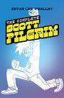 "Bryan Lee O'Malley", "The Complete Scott Pilgrim", Zeichnung: Figur springt mit hochgestrecktem Arm auf blauem Hintergrund.