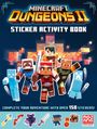 "MINECRAFT DUNGEONS II", "STICKER ACTIVITY BOOK". Figuren in Pixelgrafik, viele bunte Sticker darunter.