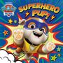 "Nickelodeon" oben, "PAW PATROL" in der Mitte. Logo: Schild mit Pfote, blauer Hintergrund.