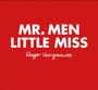 "MR. MEN LITTLE MISS" in großen Buchstaben, "Roger Hargreaves" darunter. Alles auf rotem Hintergrund.