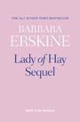 Text auf rosa Hintergrund: "The No.1 Sunday Times Bestseller. Barbara Erskine. Lady of Hay Sequel. Cover to be revealed."