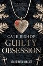 Texte: "FINAL COVER COMING SOON", "GUILTY OBSESSION", "MOLLY BISHOP", "avon." Dunkle Fläche mit gelbem Kreis.