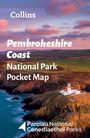 "Collins Pembrokeshire Coast National Park Pocket Map. Parciau National Cenedlaethol Parks." Küstenansicht mit Leuchtturm.