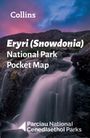 Text: "Collins Eryri (Snowdonia) National Park Pocket Map Parciau National Cenedlaethol Parks." Wasserfall vor Bergkulisse.