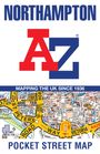 Oben "NORTHAMPTON", darunter Logo "A-Z", Kartenbereich mit Straßennamen und unten "POCKET STREET MAP".