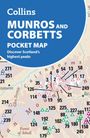 "Collins Munros and Corbetts Pocket Map" oben. Karte mit bunten Dreieckssymbolen und Zahlen für Gipfel in Schottland.