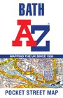 "BATH", "MAPPING THE UK SINCE 1936", "POCKET STREET MAP". Logo "A-Z". Bunter Kartenausschnitt von Bath.