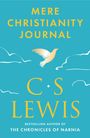 "Mere Christianity Journal" in gelber Schrift über einem blauen Hintergrund. Eine schwebende Taube und Wolken umranden den Text.