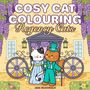 Text: "COSY CAT COLOURING Regency Cats" und "JAKE McDONALD". Zwei Katzen in Regency-Kleidung neben einer Kutsche.