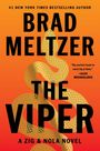 Text: "THE VIPER" - Brad Meltzer, orange Hintergrund, stilisierte gelbe Schlange schlängelt sich durch den Text.