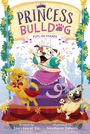 Text: "PRINCESS BULLDOG", "PUPS ON PARADE", "GRAND MARSHAL". Illustration: Fröhliche Hunde feiern farbenfroh mit Blumen.